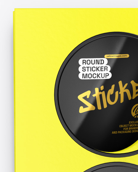 Sheets with Round Stickers Mockup