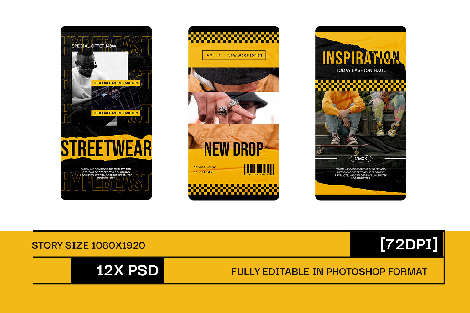Rachet Urban Instagram Templates on Yellow Images Creative Store