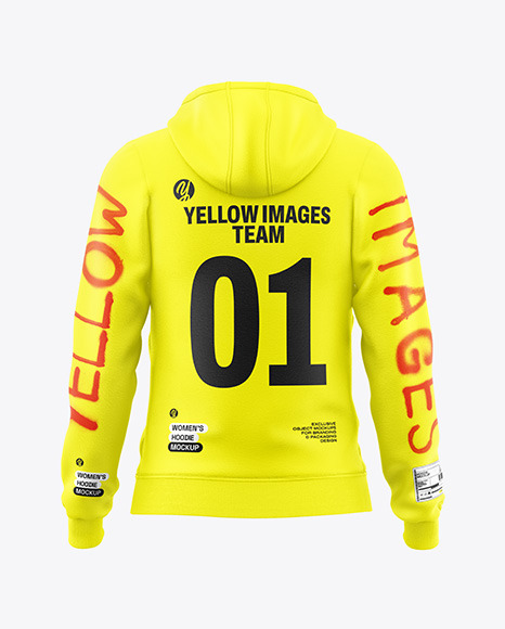 Women’s Full-Zip Hoodie Mockup - Back View