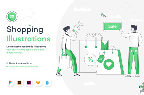 Shopping Illustration Set
