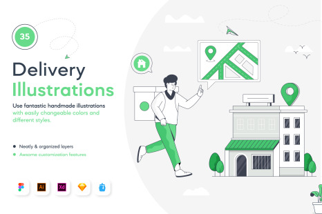 Delivery Illustration Set