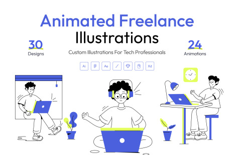 Animated Freelance Illustration Set