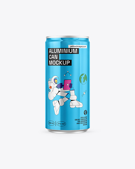 200ml Slim Can With Metallic Finish Mockup