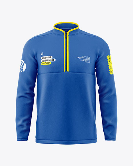Men’s Zip Sweatshirt Mockup - Front View