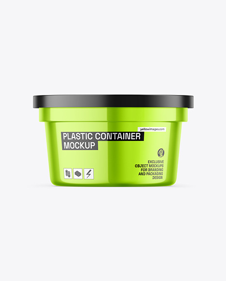 Glossy Metallic Container Mockup