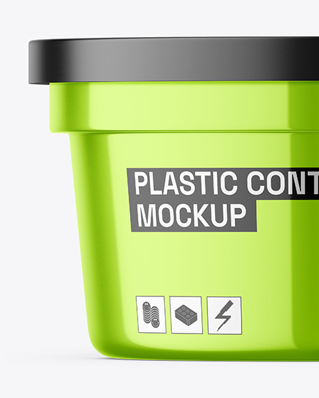 Glossy Metallic Container Mockup