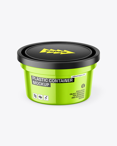 Glossy Metallic Container Mockup
