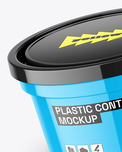 Glossy Plastic Container Mockup
