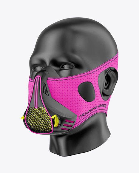 Training Mask on Glossy Mannequin Head Mockup