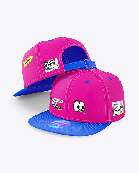 Two Snapback Caps Mockups