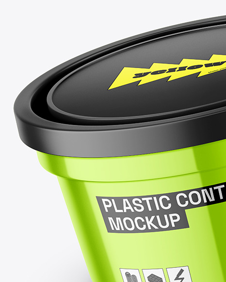 Glossy Metallic Container Mockup