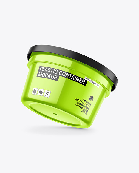 Glossy Metallic Container Mockup