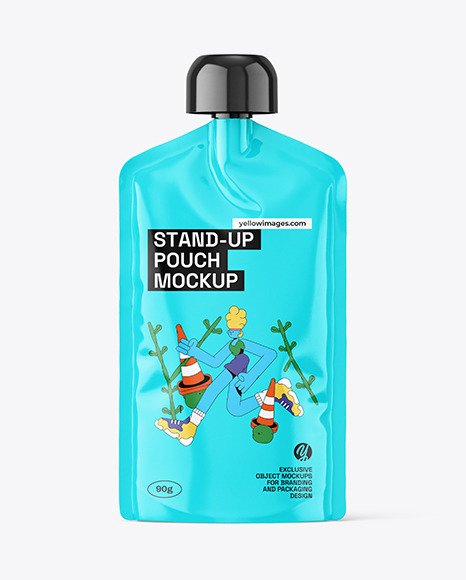 Glossy Stand-Up Pouch Mockup