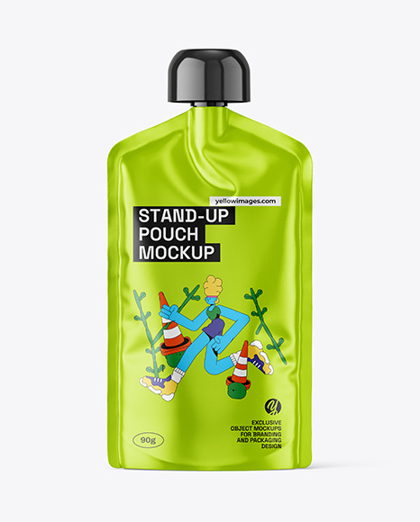 Metallic Stand-Up Pouch Mockup
