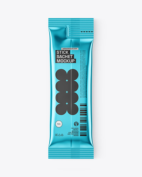 Metallic Stick Sachet Mockup