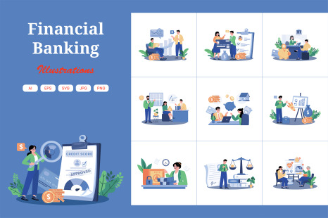 M732_Financial Banking Illustration Pack