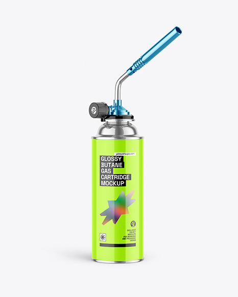 Glossy Butane Gas Cartridge Mockup