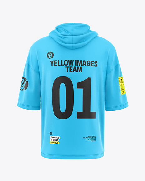 Oversize Hooded T-Shirt Mockup - Back View