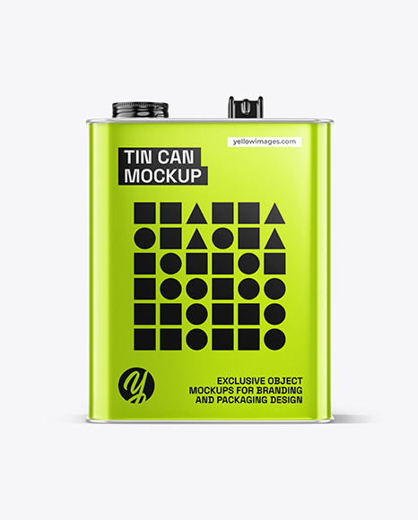 Metallic Square Tin Can Mockup