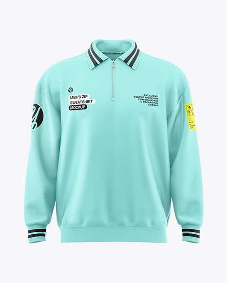 Men’s Zip Sweatshirt Mockup - Front View