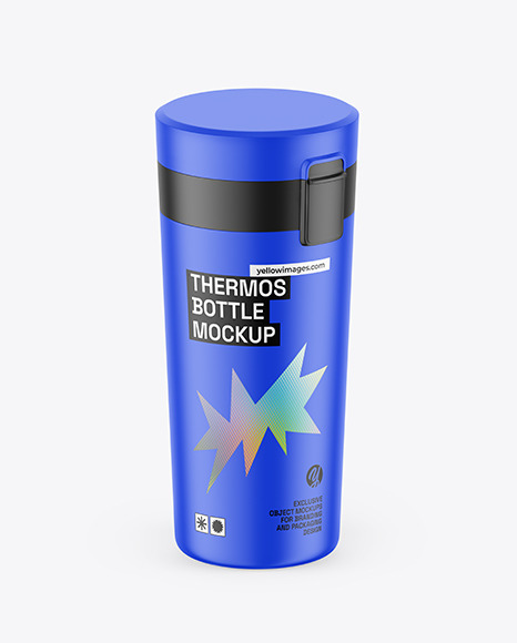 Matte Thermos Bottle Mockup