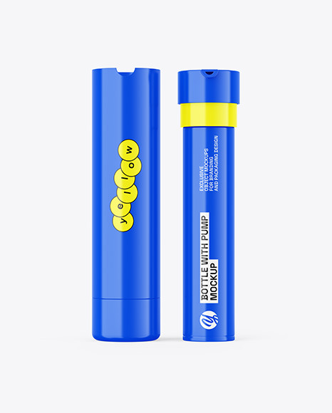 Glossy Bottle W/ Pump Mockup