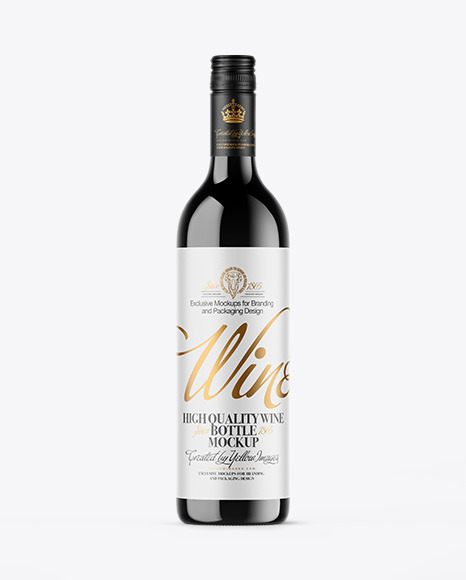 Dark Glass Wine Bottle Mockup