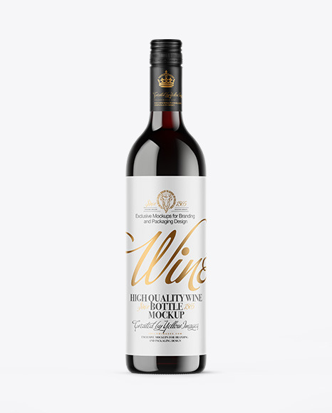 Antique Green Glass Red Wine Bottle Mockup