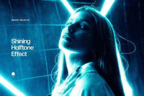 Shining Halftone Photo Effect