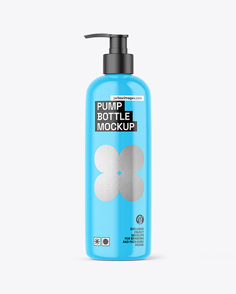 Glossy Pump Bottle Mockup