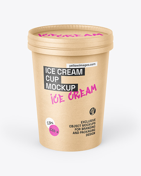Kraft Paper Ice Cream Cup Mockup