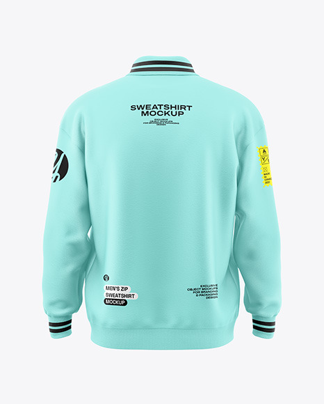 Men’s Zip Sweatshirt Mockup - Back View