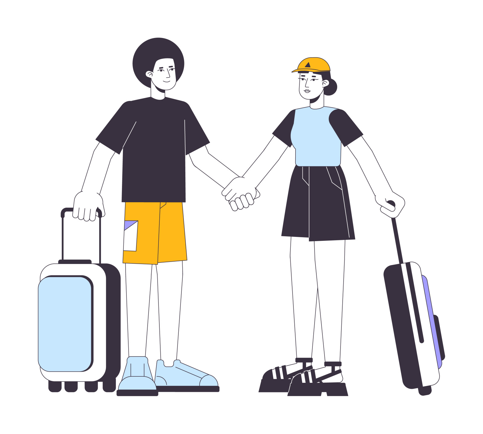 Summer recreation flat line vector spot illustration pack Summer recreation flat line vector spot illustration pack