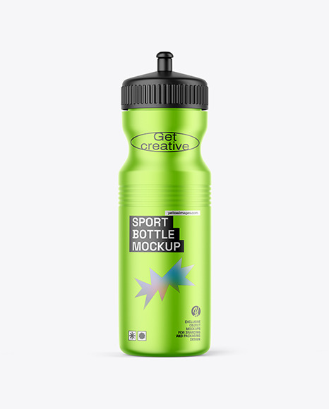 Metallic Sport Bottle Mockup