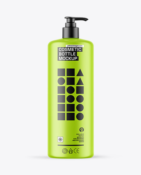 Matte Cosmetic Bottle With Pump Mockup