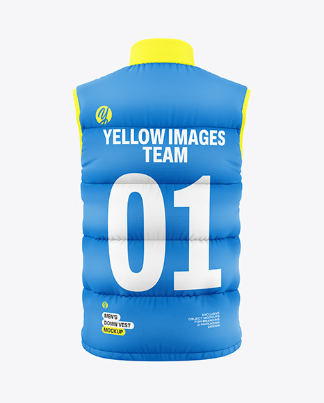 Men&#039;s Down Vest Mockup - Back View