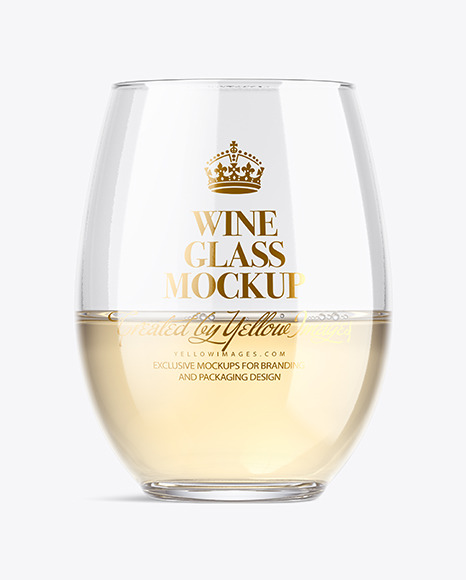 White Wine Glass Mockup