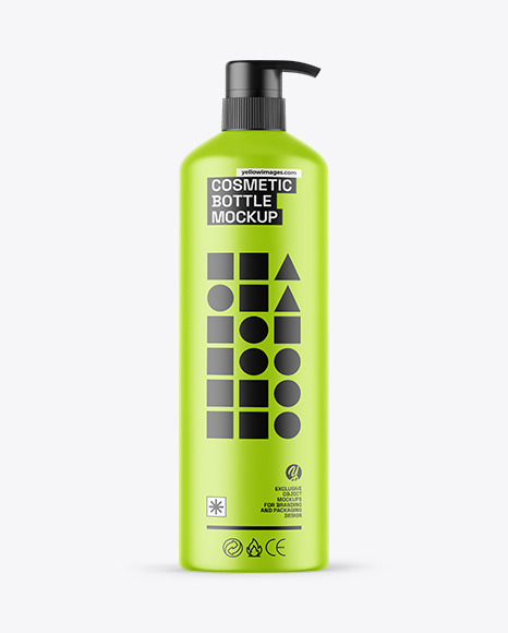 Matte Cosmetic Bottle With Pump Mockup
