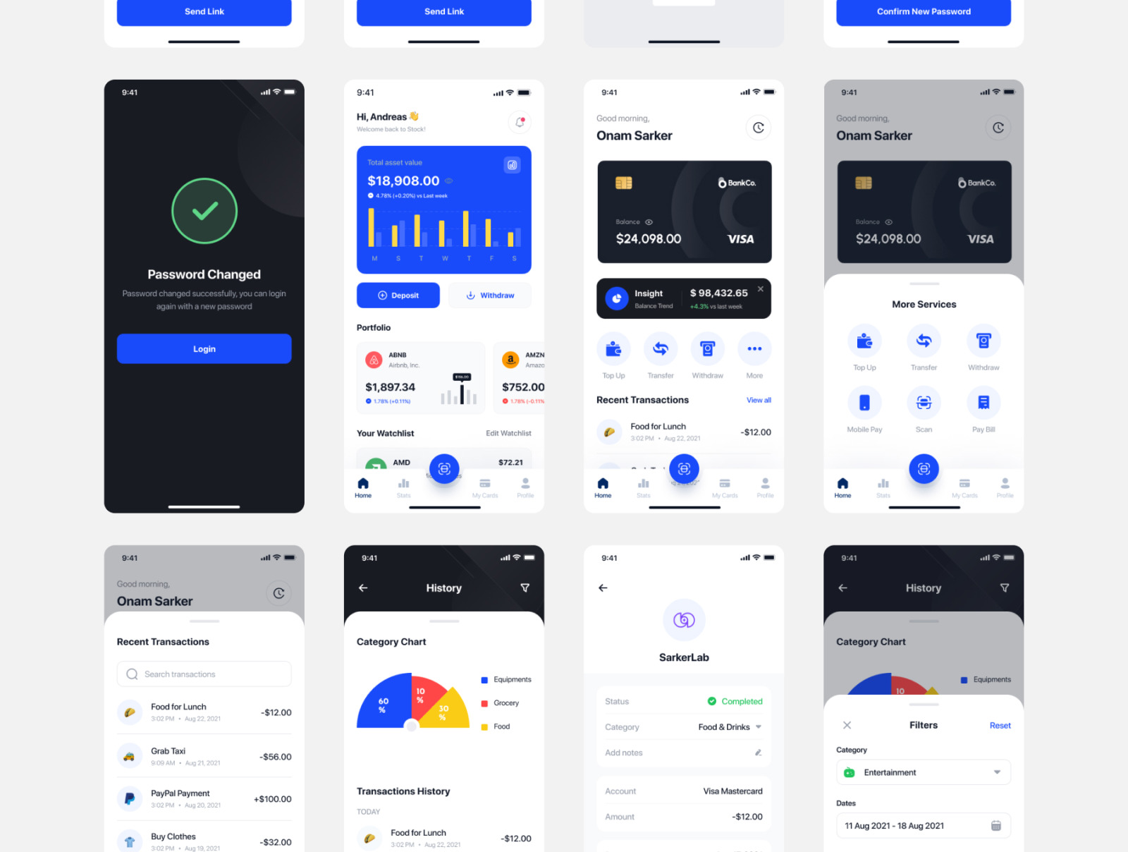 Bankgo - E Wallet App UI Kit on Yellow Images Creative Store