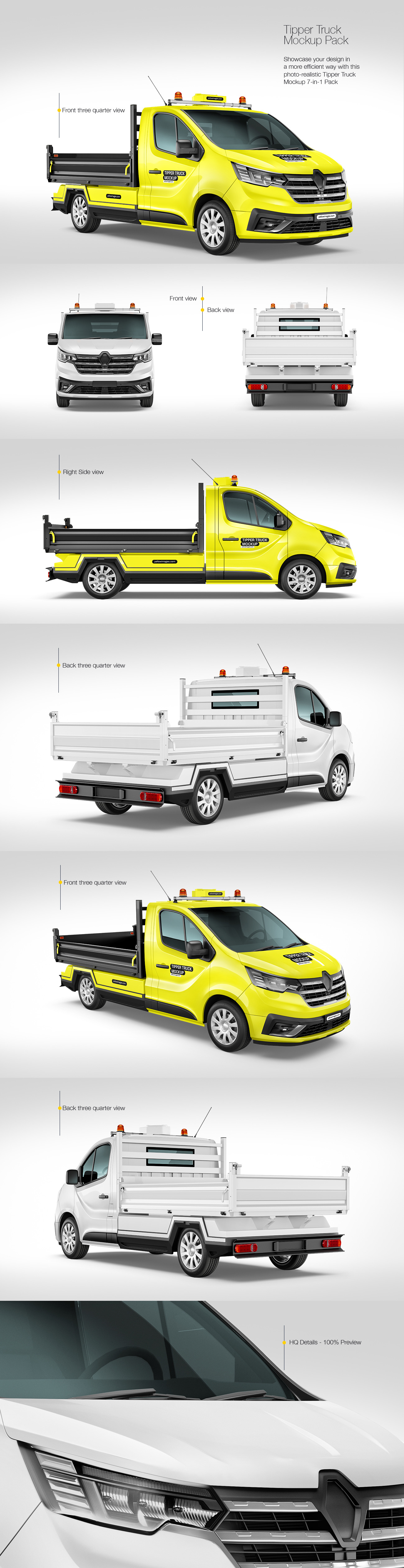 Tipper Truck Mockup Pack Tipper Truck Mockup Pack