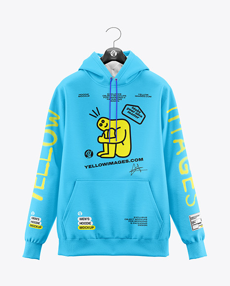 Oversize Hoodie on Hanger Mockup - Front View