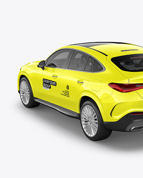 Luxury Coupe Mockup - Back Half Side View