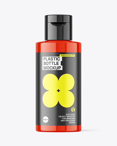 Glossy Plastic Bottle Mockup