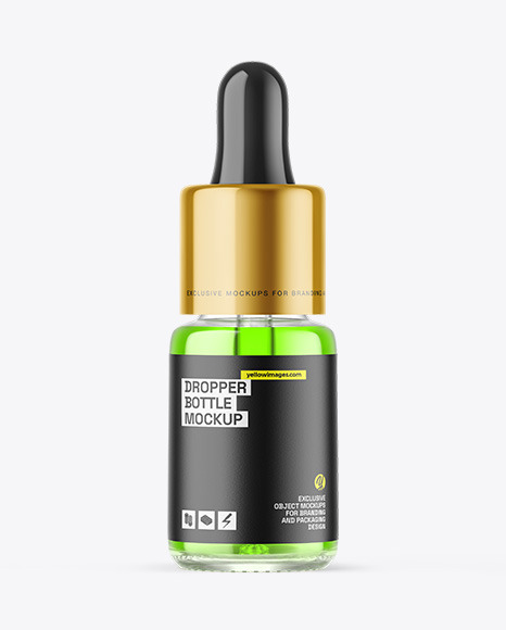 Clear Glass Dropper Bottle Mockup
