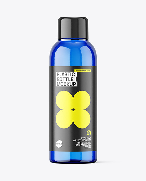Blue Plastic Bottle Mockup