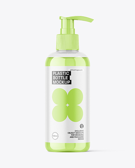 Clear Plastic Bottle w/ Pump Mockup