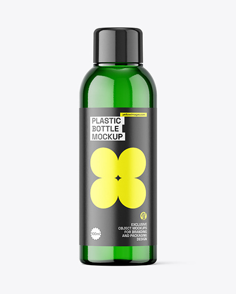 Green Plastic Bottle Mockup