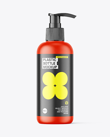 Matte Plastic Bottle w/ Pump Mockup