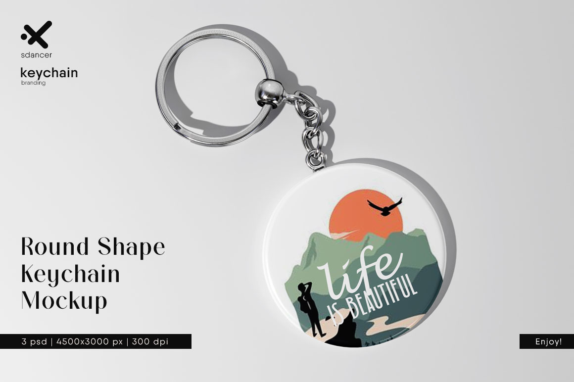 Round Shape Keychain Mockup Round Shape Keychain Mockup