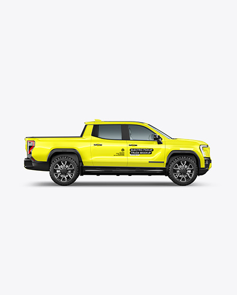 Electric Pickup Truck Mockup - Side View